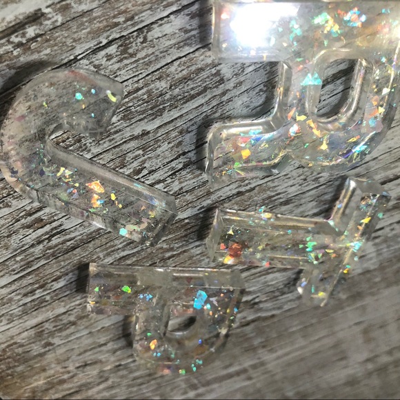 Aurora Rainbow Confetti Custom Letter Keychain - Picture 17 of 17